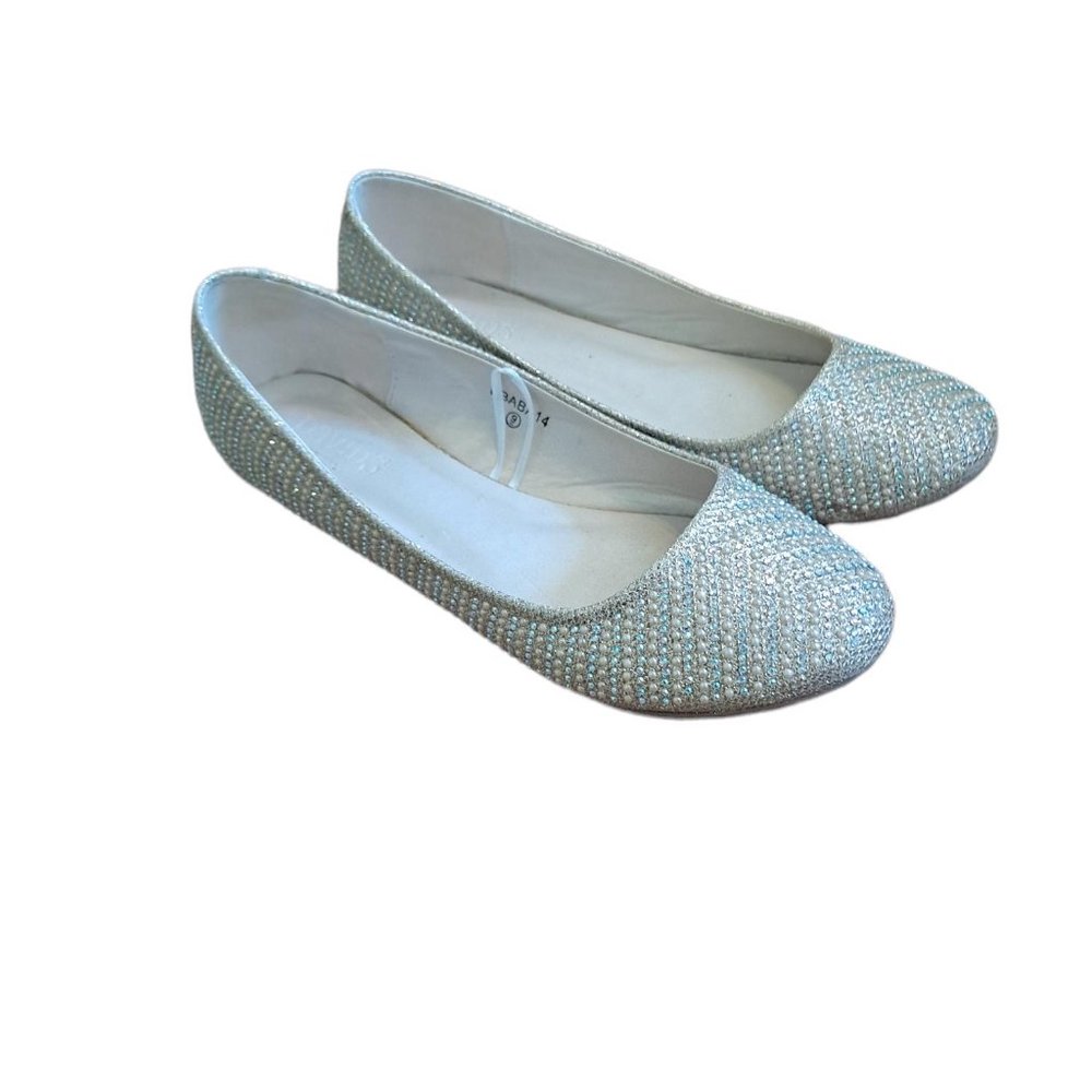 Davids Bridal Wedding Pearl Rhinestone Flats Style BBABA14 Size 9